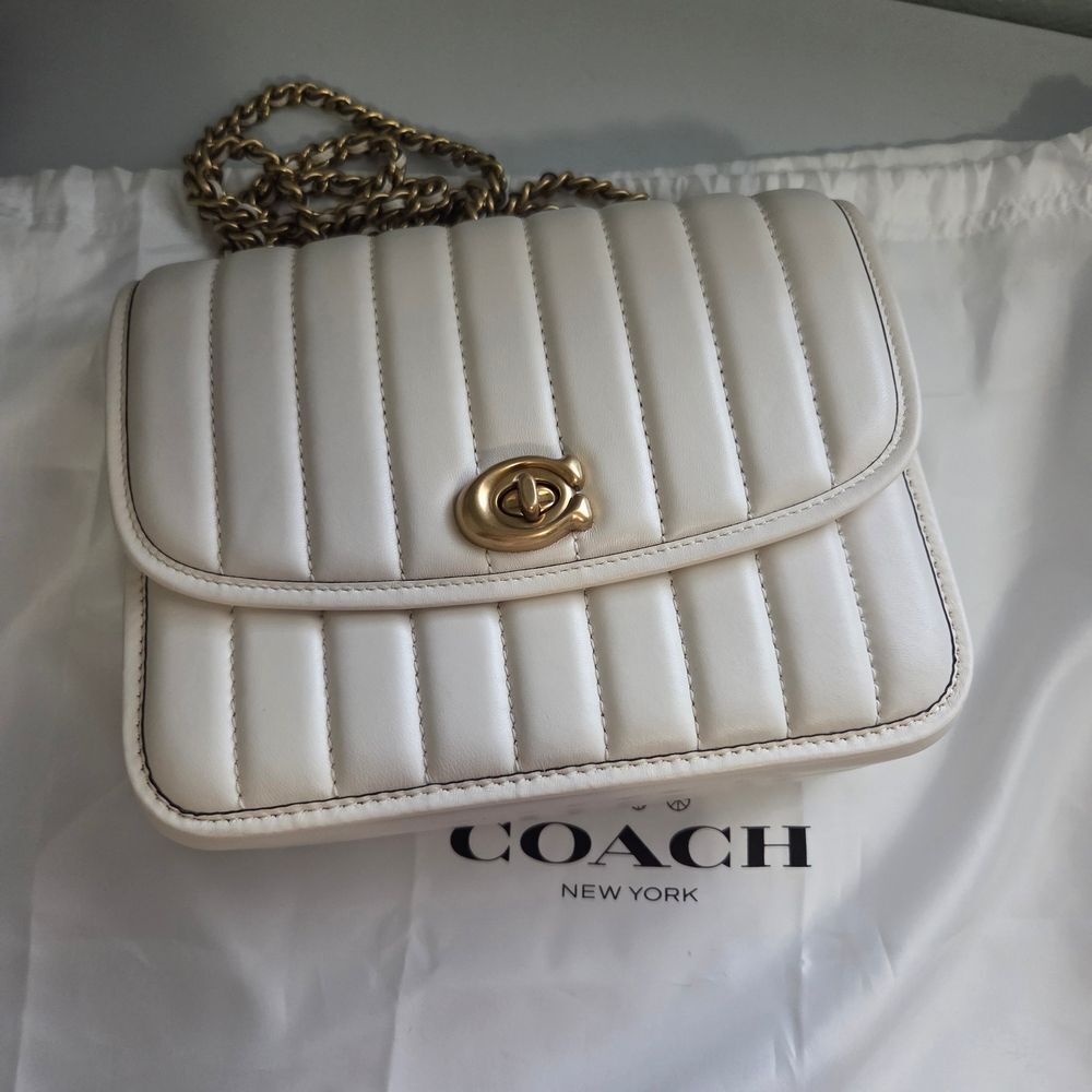 Coach Madison Shoulder Bag With Quilting In Chalk